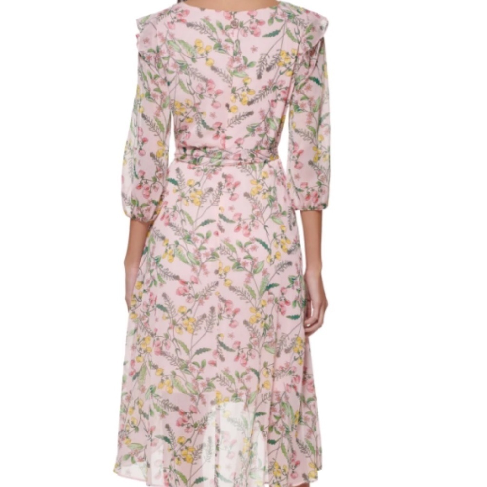 NEW Tommy Hilfiger Pink floral faux wrap dress, 2, D - Picture 3 of 9